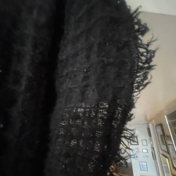 Waffle Knit Black Infinity Scarf - Picture 3 of 3